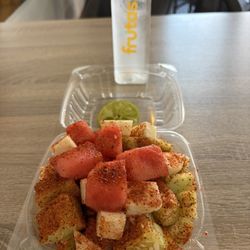 Frutas 100% Natural - Best Pico de Gallo is here at Frutas, true story. Get a small it will fill you up :)