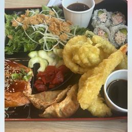 the teriyaki salmon was the best fresh and the tempura was perfect love it i Can wait to try there all you can eat menu