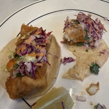 Fork & Kitchen - Fried cod tacos with slaw. Plan and no taste - Breakfast & Brunch Near Me - Rockville, Maryland