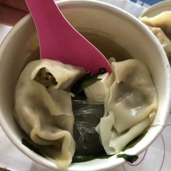 Itsu - Detox miso soup. Glass noodles, tofu, seaweed, 4x vegetable gyoza. Yummy and would reorder