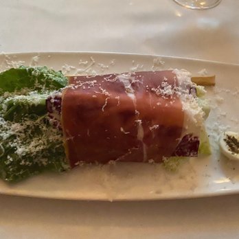 Vintner Grill - treviso caesar salad wrapped in prosciutto with egg and reggiano* - New American Near Me - Las Vegas, Nevada Vintner Grill - treviso caesar salad wrapped in prosciutto with egg and reggiano* - New American Near Me - Las Vegas, Nevada