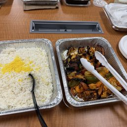 Basmati Rice Large Tray chicken kabob Basmati Rice Large Tray chicken kabob