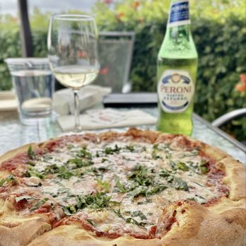 Cordiano Winery - Peroni + Cheese pizza with fresh garlic and fresh basil toppings added - Wineries Near Me - Escondido, California Cordiano Winery - Peroni + Cheese pizza with fresh garlic and fresh basil toppings added - Wineries Near Me - Escondido, California