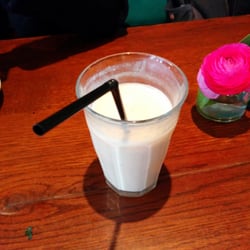 Yogurtshake. Delicious! Sourish taste with sweet mango and orange.