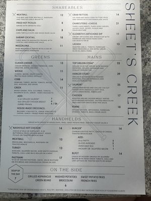 Menu photo 4 Sheets Creek Wichita, KS