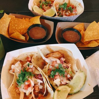 El Vagón - Baja fish tacos (front) + ceviche tacos (back) - Tex-Mex Near Me - San Juan, Puerto Rico El Vagón - Baja fish tacos (front) + ceviche tacos (back) - Tex-Mex Near Me - San Juan, Puerto Rico