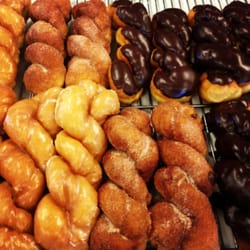 Daily Fresh Donuts - Glazed, cinnamon and chocolate twists!