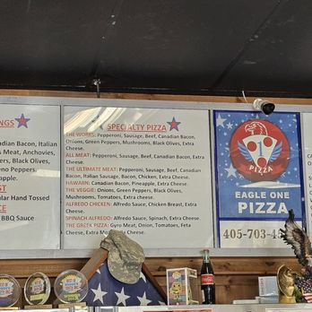 Eagle One Pizza - Menu as of January 2024 - Pizza Near Me - Oklahoma City, Oklahoma Eagle One Pizza - Menu as of January 2024 - Pizza Near Me - Oklahoma City, Oklahoma