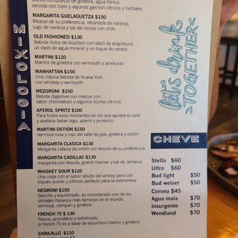 La Pescadaria MX - Drink menu - Seafood Near Me - Ensenada, BCN