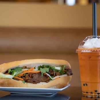 Phở95 Asian Fusion and Vietnamese - a sandwich and a drink - Vietnamese Near Me - Arlington, Texas Phở95 Asian Fusion and Vietnamese - a sandwich and a drink - Vietnamese Near Me - Arlington, Texas