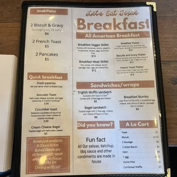 Let's Eat Texas - Menu - Cooking Classes Near Me - Killeen, Texas
