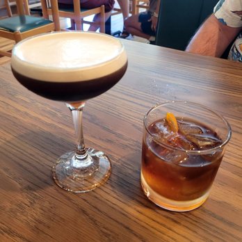 Bill's Bait Shop - Espresso Martini on the left and the Kill Devil Old Fashioned on the right - Fish & Chips Near Me - Minneapolis, Minnesota Bill's Bait Shop - Espresso Martini on the left and the Kill Devil Old Fashioned on the right - Fish & Chips Near Me - Minneapolis, Minnesota