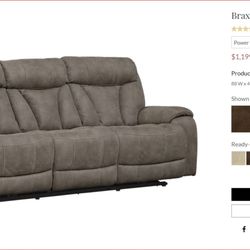 Havertys Furniture - Braxton microfiber suede electric/power recliner sofa  - love this even more than the recliner.