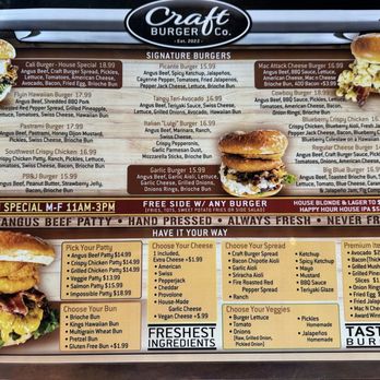 Craft Burger - Menu - Burgers Near Me - Placentia, California