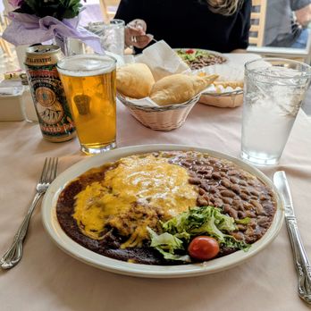 Rancho De Chimayo Restaurante - Enchilada plate, Christmas - New Mexican Cuisine Near Me - Chimayo, New Mexico