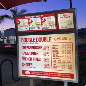 In-N-Out Burger - Menu 06/25/23 - Fast Food Near Me - Glendora, California