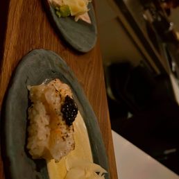 Shrimp with caviar hand roll Shrimp with caviar hand roll