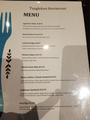 Menu photo 4 Tanglefoot Bar and Grill Hudson's Hope, BC