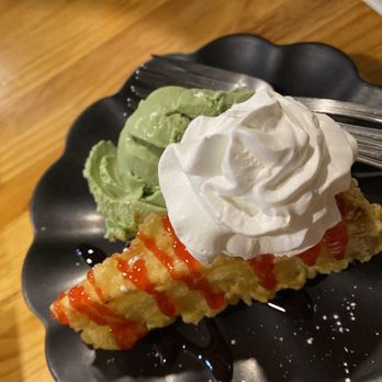 Ju Hachi - Tempura cheesecake with matcha ice cream - Sushi Bars Near Me - Sacramento, California Ju Hachi - Tempura cheesecake with matcha ice cream - Sushi Bars Near Me - Sacramento, California