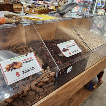 Morenita Plus - a display of nuts and spices - International Grocery Near Me - Slidell, Louisiana Morenita Plus - a display of nuts and spices - International Grocery Near Me - Slidell, Louisiana
