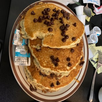 Copper Kettle Cafe - Stack of pancakes with chocolate chip - Cafes Near Me - Odessa, Texas
