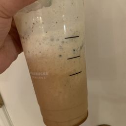 Sad frappuccino I didn't even get to drink from it and this was what I was served Sad frappuccino I didn't even get to drink from it and this was what I was served