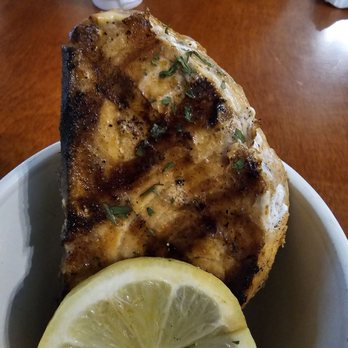 High Tide Restaurant & Bar - Swordfish dabbed off waiting for a plate, lemon and seasoning and resting in a little bowl the server provided while waiting - Seafood Near Me - Brewer, Maine High Tide Restaurant & Bar - Swordfish dabbed off waiting for a plate, lemon and seasoning and resting in a little bowl the server provided while waiting - Seafood Near Me - Brewer, Maine
