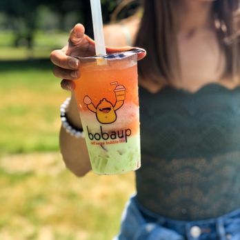 Boba Up - Original mixed slush creation with toppings @shelbyfoodadventure - Bubble Tea Near Me - Seattle, Washington