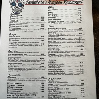 Castañedas Mexican Restaurant - Menu - Mexican Near Me - Denver, Pennsylvania