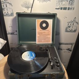 A record player inside the rooms.