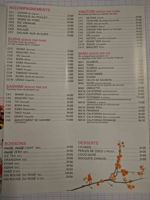 Menu photo 1 Tokyo Fosses, 95 Menu photo 1 Tokyo Fosses, 95
