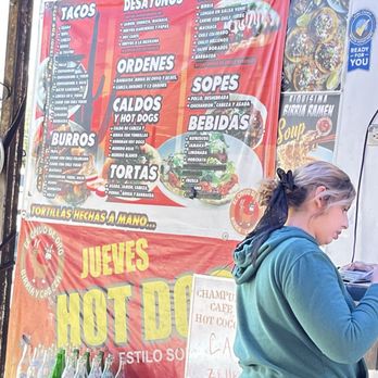 El Chivo De Oro - The menu and the lady taking the order - Food Trucks Near Me - Tucson, Arizona El Chivo De Oro - The menu and the lady taking the order - Food Trucks Near Me - Tucson, Arizona