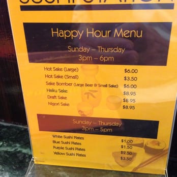Sushi On Tatum - Happy Hour Listing--plates are all just $.50 off the normal price. - Sushi Bars Near Me - Phoenix, Arizona Sushi On Tatum - Happy Hour Listing--plates are all just $.50 off the normal price. - Sushi Bars Near Me - Phoenix, Arizona