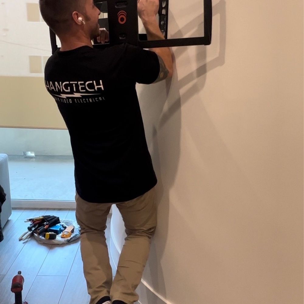 Hangtech - Adam testing the mount - Home Theatre Installation Near Me Hangtech - Adam testing the mount - Home Theatre Installation Near Me