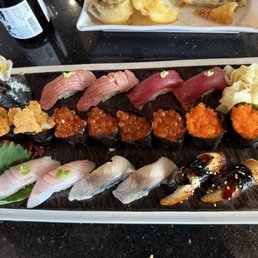 Wonderful assortment of nigiri sushi