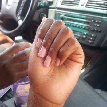 John and Sandy Nails - Nude colored gel nails with a bit of shimmer - Nail Salons Near Me - Los Angeles, California