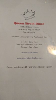 Menu photo 2 Queen Street Diner Strasburg, VA Menu photo 2 Queen Street Diner Strasburg, VA