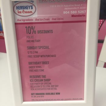Hershey's Ice Cream  - Discounts and specials - Ice Cream & Frozen Yogurt Near Me - Jacksonville, Florida
