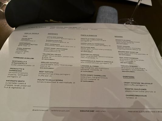 Menu photo 1 Carlotto New York, NY