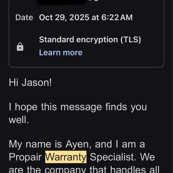 Valyou - First page of the warranty denial email. - Furniture Stores Near Me - Honolulu, Hawaii Valyou - First page of the warranty denial email. - Furniture Stores Near Me - Honolulu, Hawaii
