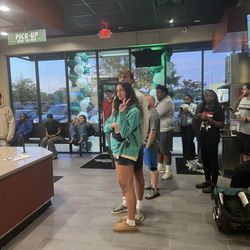 Customers waiting patiently for wings