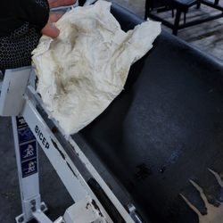 The Field House Gym - One wipe of the Bicep machine -Prior- to using it.