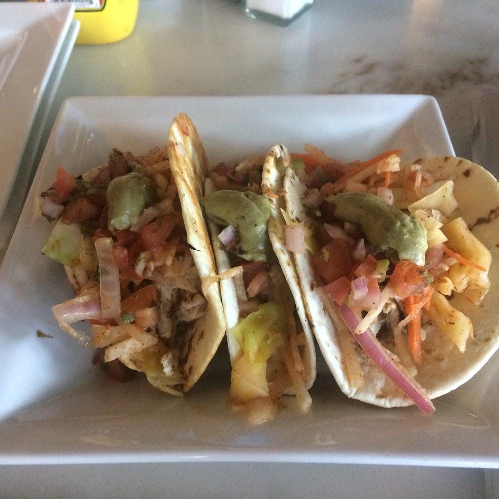 The Whiskey Six - Grilled mahi-mahi tacos. A little bit dry - could've used salsa - but still tasty. - New American Near Me - Grosse Pointe, Michigan The Whiskey Six - Grilled mahi-mahi tacos. A little bit dry - could've used salsa - but still tasty. - New American Near Me - Grosse Pointe, Michigan