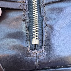 Loop N Stitch - Up close of the rips, holes and slices.