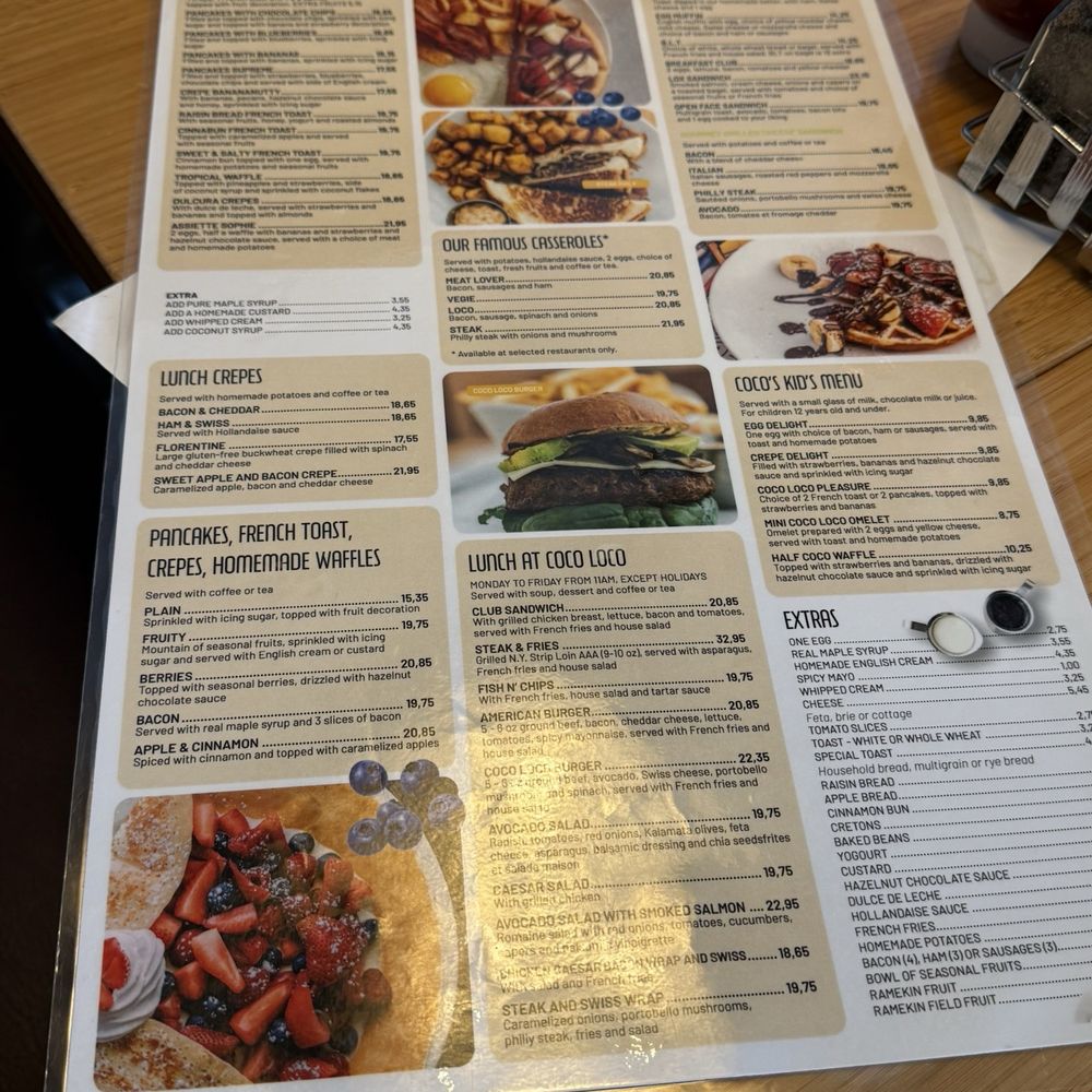 Coco Loco - Menu - Breakfast & Brunch Near Me - Ste-Rose, Quebec Coco Loco - Menu - Breakfast & Brunch Near Me - Ste-Rose, Quebec