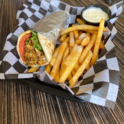Gyro City Mediterranean Grill - Chicken Shwarma, side cup of house cheese!