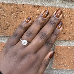 Cat eye polish on natural nails