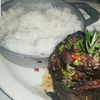 Polygon - Skirt Steak with chimi sauce, rice and beans, and yuca fries - Dance Clubs Near Me - Brooklyn, New York