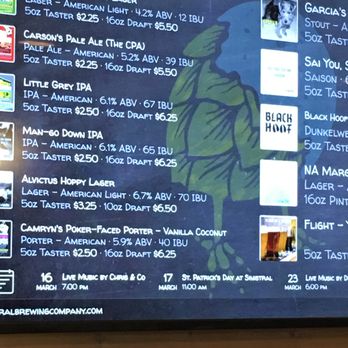 Sinistral Brewing - Menu board - Breweries Near Me - Manassas, Virginia