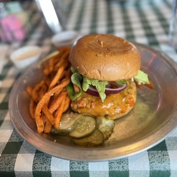 Rodeo Goat - hot bastard w/ sweet potato fries - Burgers Near Me - Dallas, Texas Rodeo Goat - hot bastard w/ sweet potato fries - Burgers Near Me - Dallas, Texas